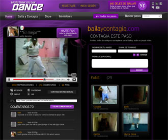 Sitio Web del concurso Baila y Contagia